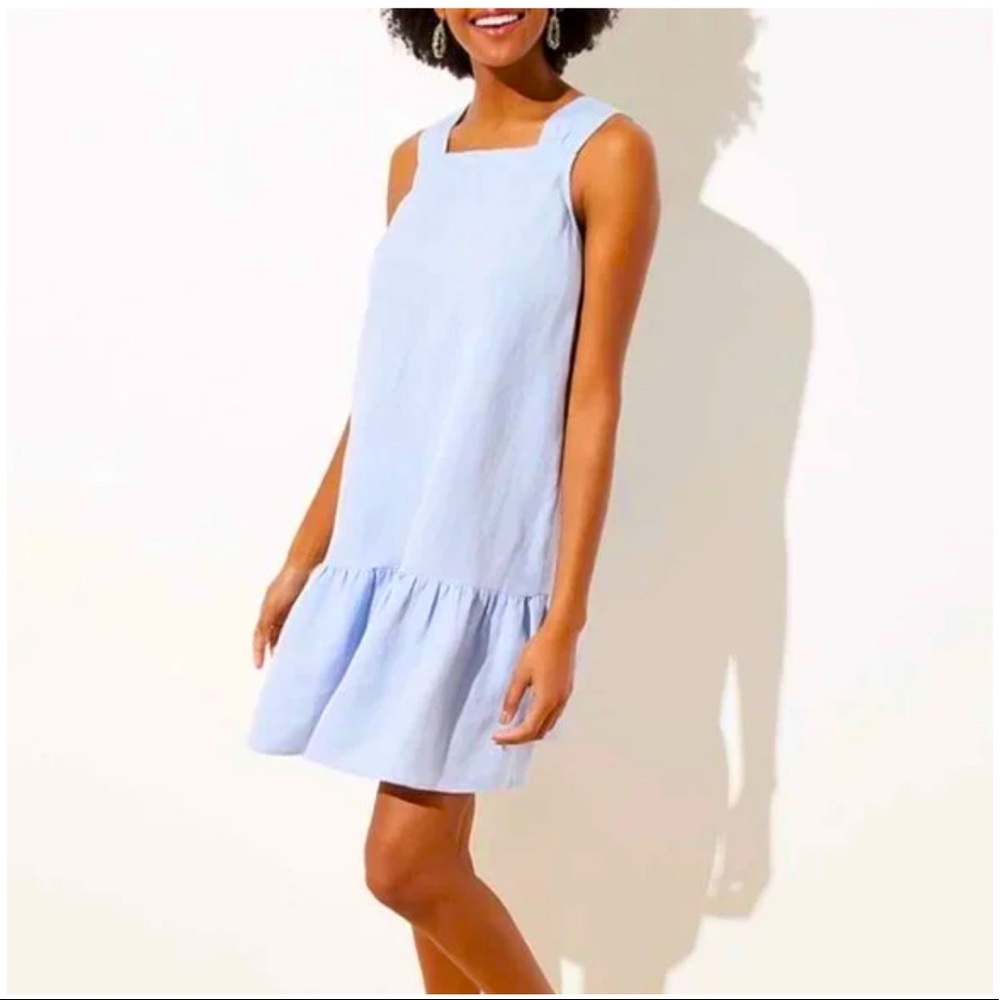 NWT!! Loft Chambray Flounce Dress
